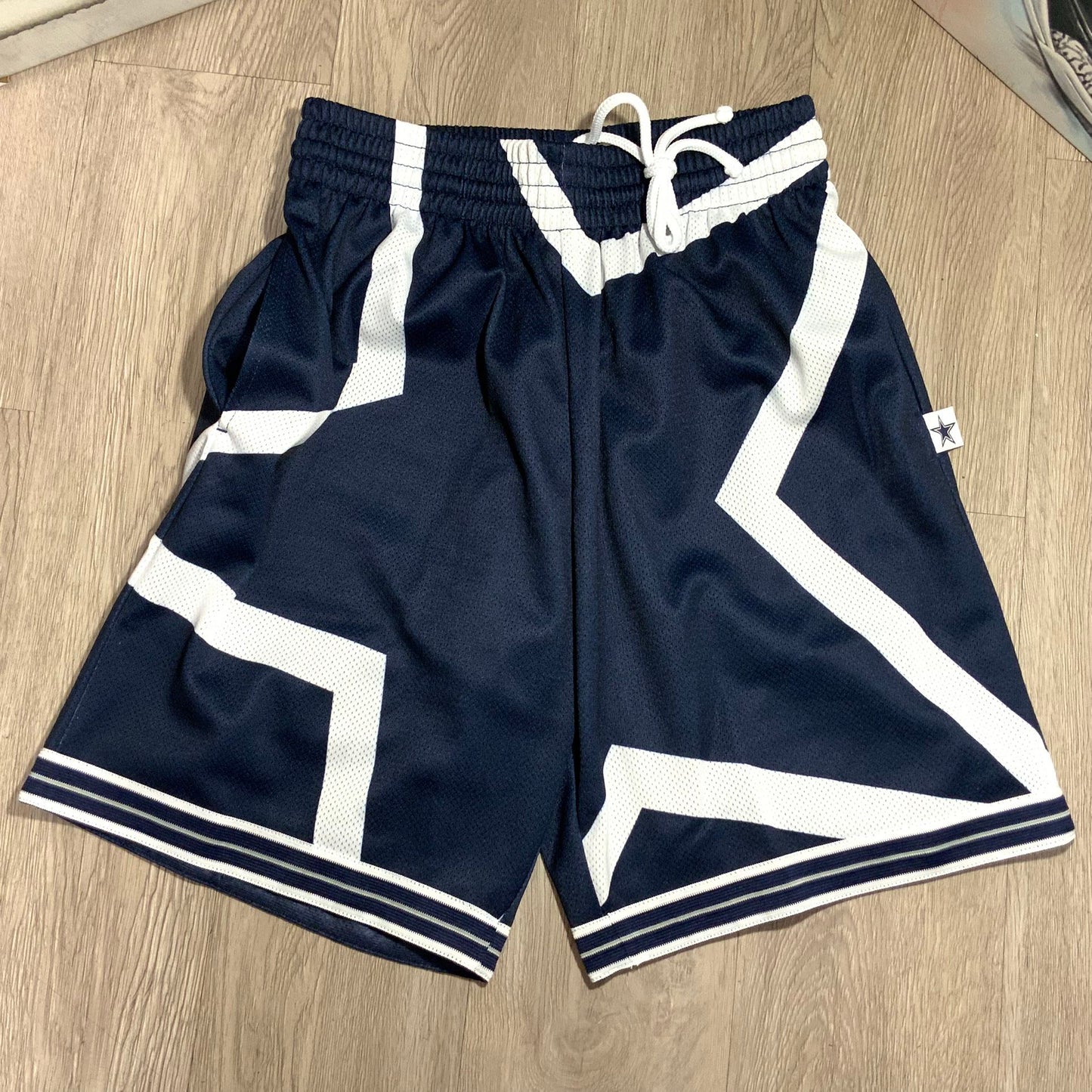 Men's Mitchell & Ness Navy NFL Dallas Cowboys Big Face Shorts -